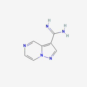 molecular formula C7H7N5 B13119300 Pyrazolo[1,5-a]pyrazine-3-carboximidamide CAS No. 1331768-76-3
