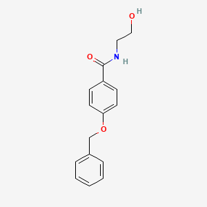 molecular formula C16H17NO3 B1311933 苯甲酰胺，N-(2-羟乙基)-4-(苯甲氧基)- CAS No. 122053-75-2