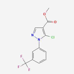 molecular formula C12H8ClF3N2O2 B13119384 Methyl 5-chloro-1-(3-(trifluoromethyl)phenyl)-1H-pyrazole-4-carboxylate 