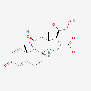 molecular formula C23H29FO6 B131194 Methyl 9alpha-fluoro-11beta,21-dihydroxy-3,20-dioxo-1,4-pregnadiene-16alpha-carboxylate CAS No. 152596-59-3
