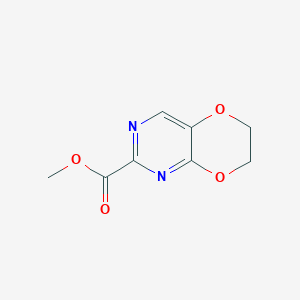 molecular formula C8H8N2O4 B13119463 Methyl 6,7-dihydro-[1,4]dioxino[2,3-d]pyrimidine-2-carboxylate 