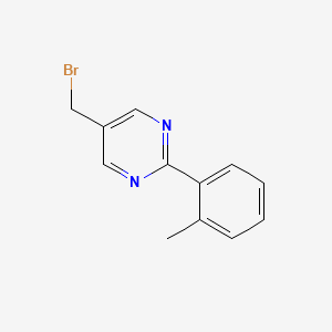 molecular formula C12H11BrN2 B13119703 5-(Bromomethyl)-2-(o-tolyl)pyrimidine 
