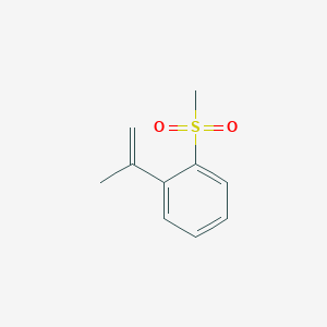 molecular formula C10H12O2S B13119744 Benzene, 1-(1-methylethenyl)-2-(methylsulfonyl)- 