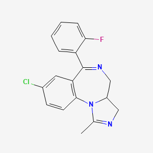 molecular formula C18H15ClFN3 B1311982 8-Chloro-3a,4-dihydro-6-(2-fluorophenyl)-1-methyl-3H-imidazo[1,5-a][1,4]benzo-diazepine CAS No. 59467-69-5