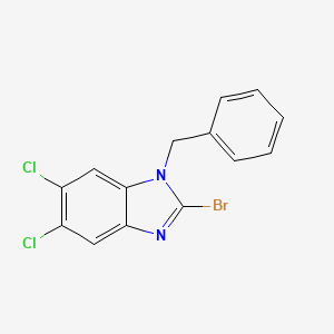 molecular formula C14H9BrCl2N2 B13119927 1-Benzyl-2-bromo-5,6-dichloro-1H-benzimidazole 