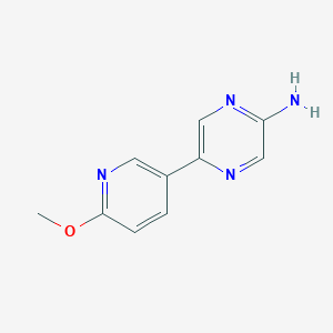 molecular formula C10H10N4O B1311994 5-(6-Methoxypyridin-3-yl)pyrazin-2-amine CAS No. 475275-82-2