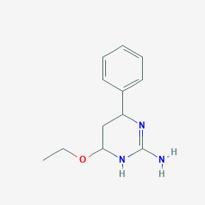 molecular formula C12H17N3O B13120129 4-Ethoxy-6-phenyl-1,4,5,6-tetrahydropyrimidin-2-amine 