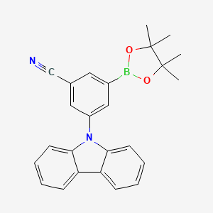 molecular formula C25H23BN2O2 B13120178 3-(9H-Carbazol-9-yl)-5-(4,4,5,5-tetramethyl-1,3,2-dioxaborolan-2-yl)benzonitrile 