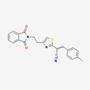 2-[4-[2-(1,3-Dioxoisoindol-2-yl)ethyl]-1,3-thiazol-2-yl]-3-(4-methylphenyl)prop-2-enenitrile
