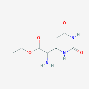 molecular formula C8H11N3O4 B13120347 Ethyl 2-amino-2-(2,6-dioxo-1,2,3,6-tetrahydropyrimidin-4-yl)acetate 