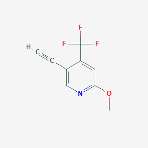 molecular formula C9H6F3NO B13120571 5-Ethynyl-2-methoxy-4-(trifluoromethyl)pyridine 
