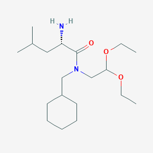 molecular formula C19H38N2O3 B13120579 (S)-2-Amino-N-(cyclohexylmethyl)-N-(2,2-diethoxyethyl)-4-methylpentanamide 