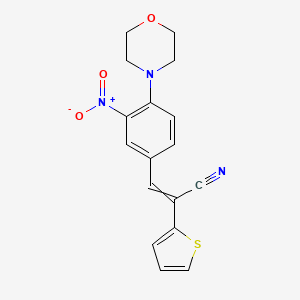 molecular formula C17H15N3O3S B1312068 (E)-3-(4-morpholino-3-nitrophenyl)-2-(2-thienyl)-2-propenenitrile 