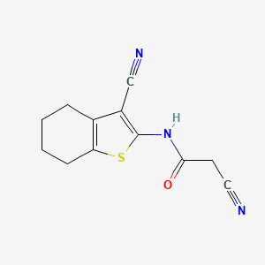 molecular formula C12H11N3OS B1312073 2-cyano-N-(3-cyano-4,5,6,7-tetrahydro-1-benzothien-2-yl)acetamide CAS No. 73227-84-6