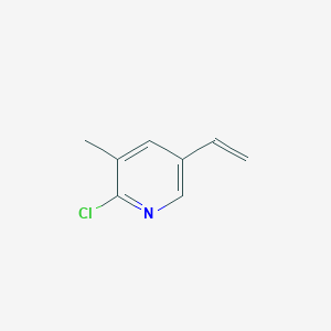 molecular formula C8H8ClN B13120739 2-Chloro-5-ethenyl-3-methylpyridine 