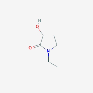 molecular formula C6H11NO2 B13120778 1-Ethyl-3-hydroxypyrrolidin-2-one 