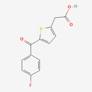 molecular formula C13H9FO3S B1312085 2-[5-(4-Fluorobenzoyl)-2-thienyl]acetic acid CAS No. 4720-42-7