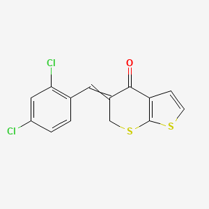 molecular formula C14H8Cl2OS2 B1312086 5-[(Z)-(2,4-dichlorophenyl)methylidene]-4H-thieno[2,3-b]thiopyran-4(6H)-one CAS No. 4723-63-1