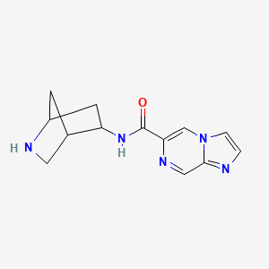 molecular formula C13H15N5O B13120924 N-(2-Azabicyclo[2.2.1]hept-5-yl)imidazo[1,2-a]pyrazine-6-carboxamide 
