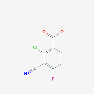 molecular formula C9H5ClFNO2 B13121206 Methyl 2-chloro-3-cyano-4-fluorobenzoate 