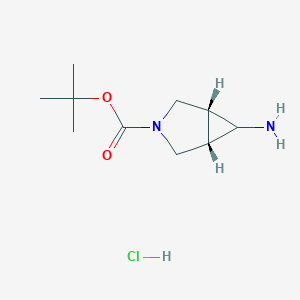 molecular formula C10H19ClN2O2 B13121324 tert-butyl (1R,5S)-6-amino-3-azabicyclo[3.1.0]hexane-3-carboxylate;hydrochloride 