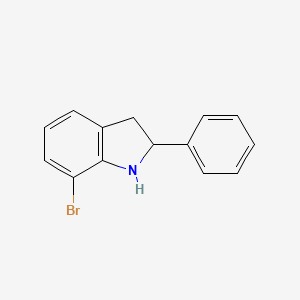 molecular formula C14H12BrN B13121333 7-Bromo-2-phenylindoline 