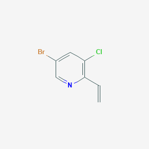 molecular formula C7H5BrClN B13121357 5-Bromo-3-chloro-2-vinylpyridine 