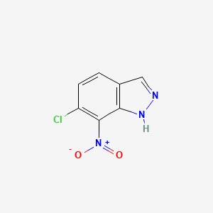 molecular formula C7H4ClN3O2 B13121387 6-Chloro-7-nitro-1H-indazole CAS No. 41926-08-3