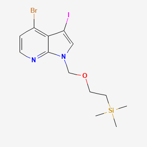 molecular formula C13H18BrIN2OSi B13121401 4-Bromo-3-iodo-1-((2-(trimethylsilyl)ethoxy)methyl)-1H-pyrrolo[2,3-b]pyridine 