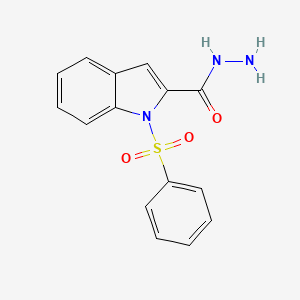 molecular formula C15H13N3O3S B13121412 1-(Phenylsulfonyl)-1H-indole-2-carboxylic acid hydrazide CAS No. 540740-51-0