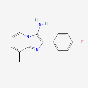 molecular formula C14H12FN3 B1312142 2-(4-Fluorophenyl)-8-methylimidazo[1,2-a]pyridin-3-amine CAS No. 89185-47-7