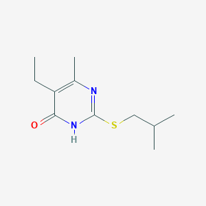molecular formula C11H18N2OS B13121474 5-Ethyl-2-(isobutylthio)-6-methylpyrimidin-4(1H)-one 