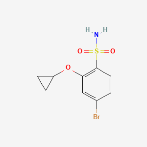 molecular formula C9H10BrNO3S B13121510 4-Bromo-2-cyclopropoxybenzenesulfonamide 