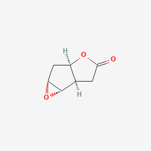molecular formula C7H8O3 B13121590 Rel-(1aR,2aR,5aR,5bS)-Hexahydro-4H-oxireno[3,4]cyclopenta[1,2-b]furan-4-one 