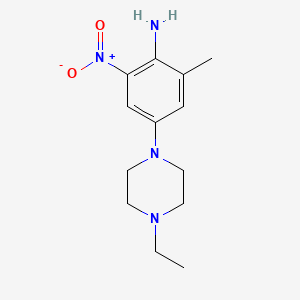 molecular formula C13H20N4O2 B13121692 4-(4-Ethylpiperazin-1-yl)-2-methyl-6-nitroaniline 