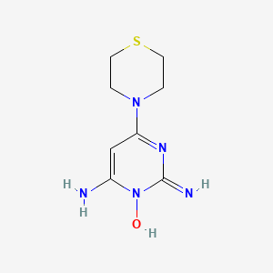 molecular formula C8H13N5OS B13121719 6-Amino-2-imino-4-thiomorpholinopyrimidin-1(2H)-ol 