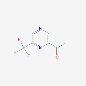molecular formula C7H5F3N2O B13121818 1-(6-(Trifluoromethyl)pyrazin-2-yl)ethanone 