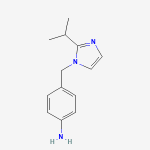 molecular formula C13H17N3 B1312182 4-(2-Isopropyl-imidazol-1-ylmethyl)-phenylamine CAS No. 893766-33-1