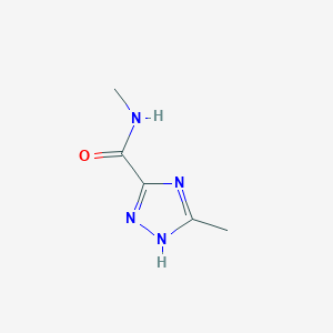 molecular formula C5H8N4O B13121820 N,3-Dimethyl-1H-1,2,4-triazole-5-carboxamide 
