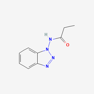 molecular formula C9H10N4O B13121916 N-(1H-Benzo[d][1,2,3]triazol-1-yl)propionamide 