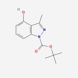 molecular formula C13H16N2O3 B13121932 tert-Butyl4-hydroxy-3-methyl-1H-indazole-1-carboxylate 