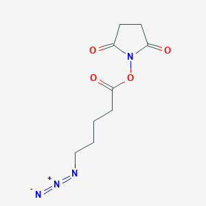 molecular formula C9H12N4O4 B1312201 2,5-Pyrrolidinedione, 1-[(5-azido-1-oxopentyl)oxy]- CAS No. 478801-48-8