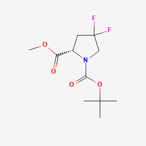 molecular formula C11H17F2NO4 B1312204 (S)-1-叔丁基 2-甲基 4,4-二氟吡咯烷-1,2-二羧酸酯 CAS No. 203866-17-5