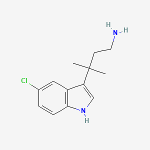 molecular formula C13H17ClN2 B13122052 3-(5-Chloro-1H-indol-3-yl)-3-methylbutan-1-amine 