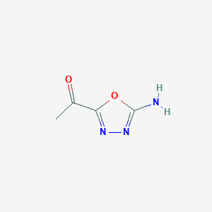 molecular formula C4H5N3O2 B13122135 1-(5-Amino-1,3,4-oxadiazol-2-yl)ethanone CAS No. 74949-72-7