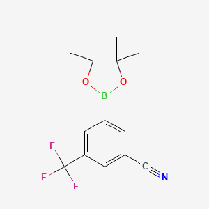 molecular formula C14H15BF3NO2 B1312218 3-(4,4,5,5-Tetramethyl-1,3,2-dioxaborolan-2-yl)-5-(trifluoromethyl)benzonitrile CAS No. 479411-95-5
