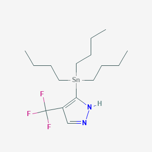 molecular formula C16H29F3N2Sn B1312237 4-(Trifluoromethyl)-5-(tributylstannyl)pyrazole CAS No. 790661-62-0
