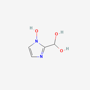 molecular formula C4H6N2O3 B13122381 (1-Hydroxy-1H-imidazol-2-yl)methanediol 
