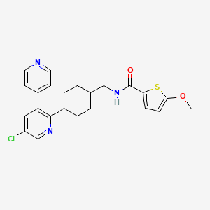 molecular formula C23H24ClN3O2S B13122428 N-((trans-4-(5-Chloro-[3,4'-bipyridin]-2-yl)cyclohexyl)methyl)-5-methoxythiophene-2-carboxamide 