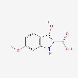molecular formula C10H9NO4 B13122510 3-Hydroxy-6-methoxy-1H-indole-2-carboxylicacid 